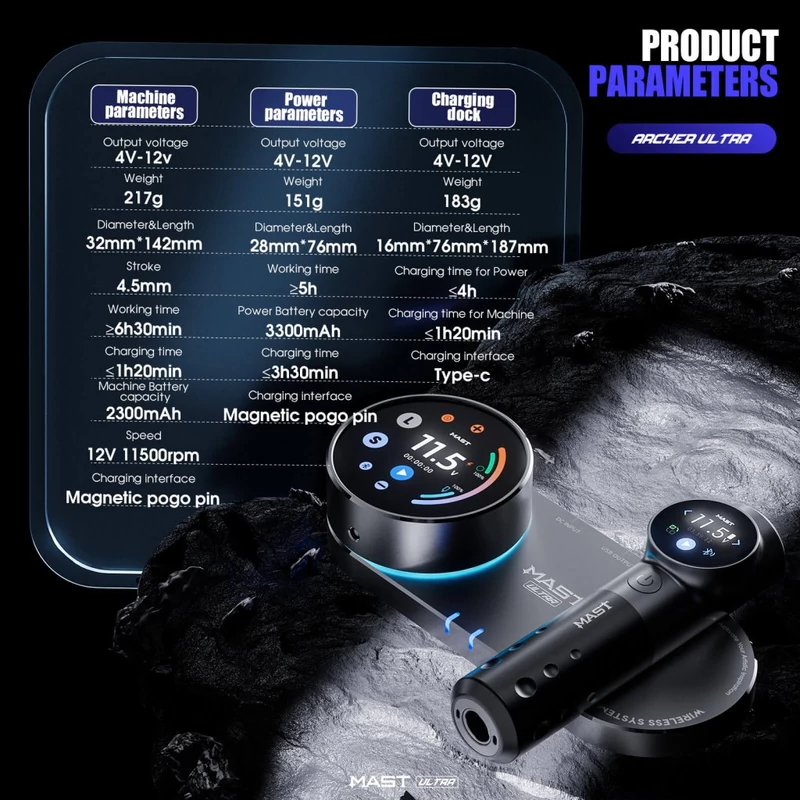Mast Archer Ultra Smart vezeték nélküli tetoválógép - Bluetooth verzió - kép 8